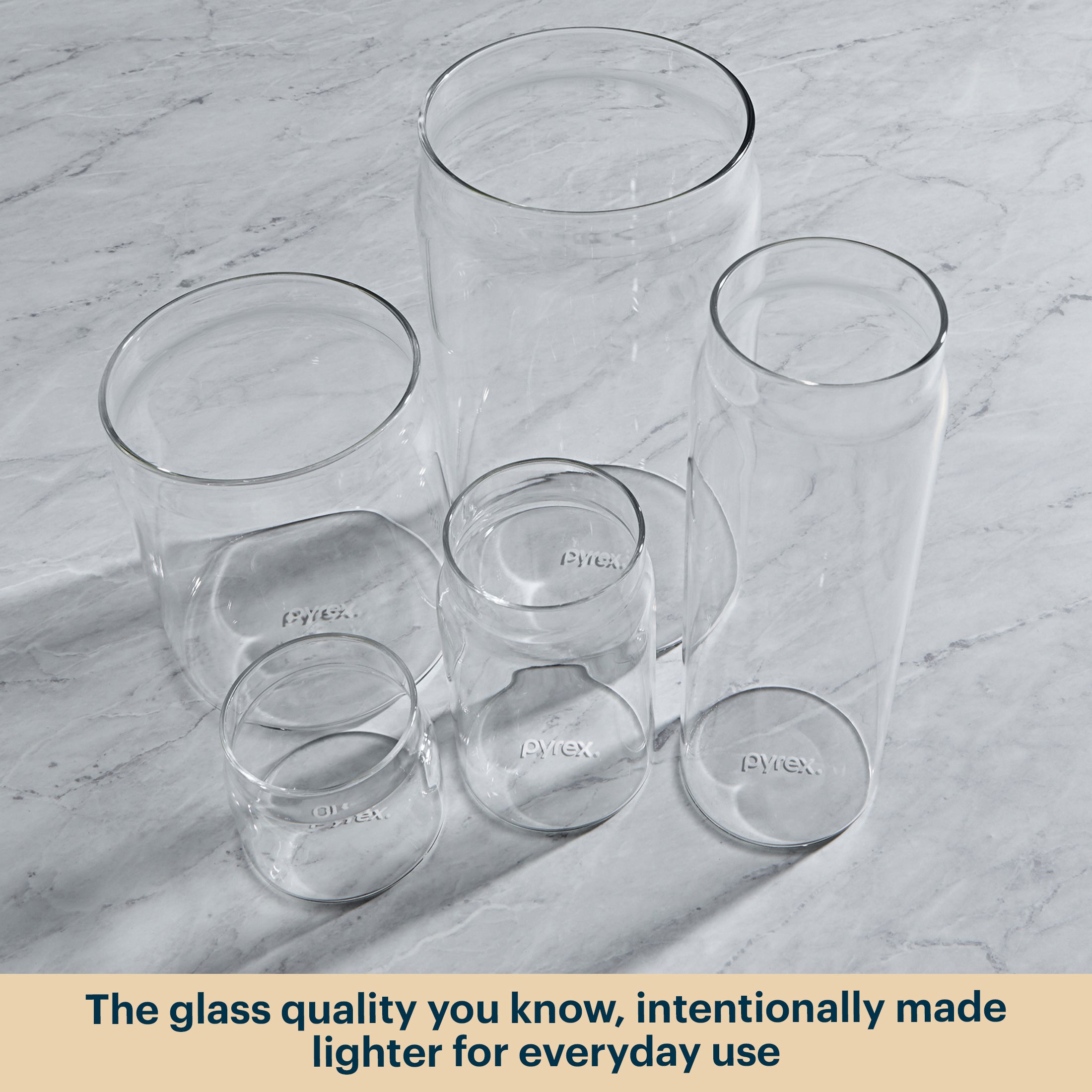 Pyrex® 6-Piece Lightweight Glass Canister Set - Image 3