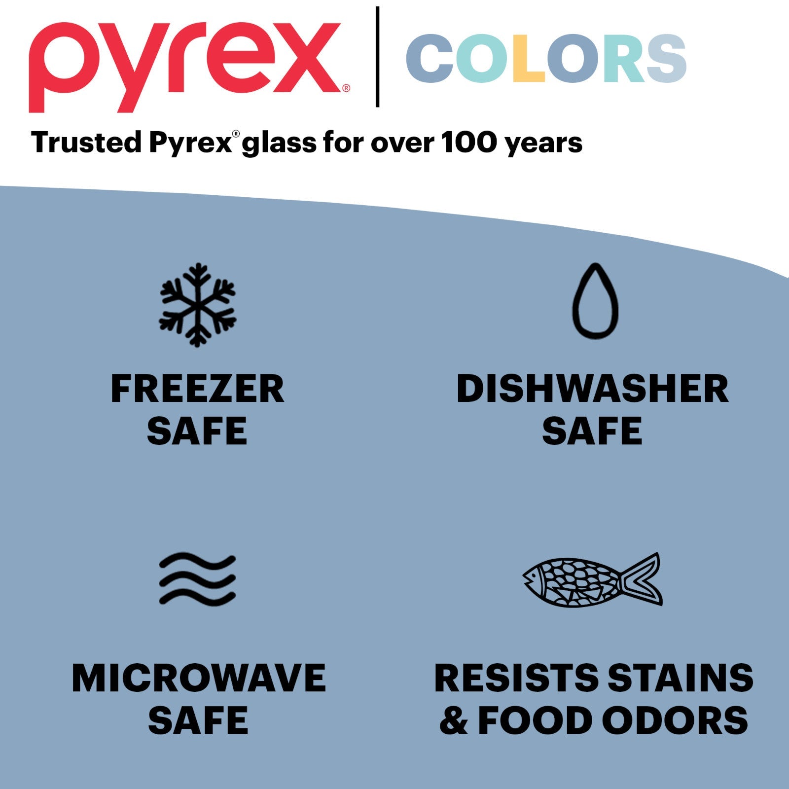 Pyrex® Simply Store® Tinted 7-cup Round Storage with Blue Plastic Lid - Image 5